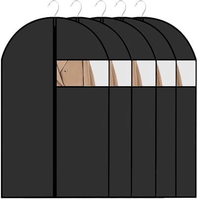 Dailygoods- Kledingzak 5 stuks - Ademend materiaal - Ritssluiting - 60 x 120 cm - Transparante venster - Stofdicht en vochtbestendig - Opbergzak