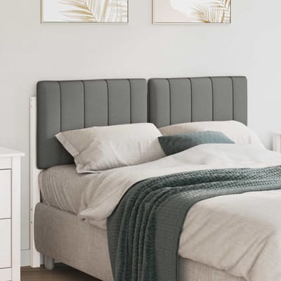 vidaXL - Gestoffeerd - hoofdbord - met - hoofdeinde - Wit - en - Lichtgrijs - 120 - cm