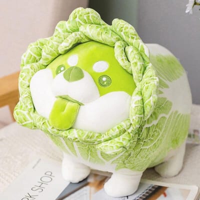 1 pièce 25 /30 /35cm Mignon Chien Légume Peluches Jouets Créatif Chou Chinois Shiba Inu Oreiller Animal en Peluche Coussin de Canapé Cadeaux pour Bébé St Utilisation Pratique 25cm