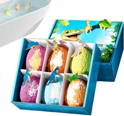 Badballen met Speelgoed - Bruisballen Set - Hygiënisch Werken - Dinosaurus Ei Ontwerp - 6 Stuks - Multicolor