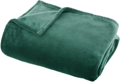 Atmosphera Plaid deken - groen - polyester - 130 x 180 cm - Bankdeken - Fleece plaid