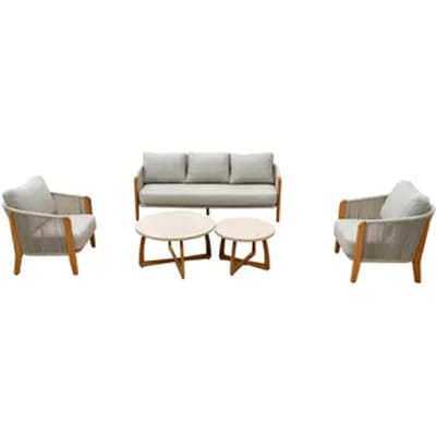 Central Park Loungeset Aegea - Aluminium/teakhout - 5 Personen