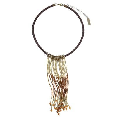 Behave - Gevlochten Ketting Bruin - Trendy Accessoire voor Dames