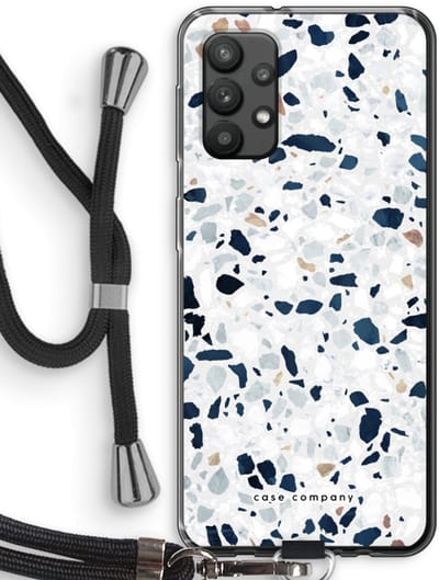 Case Company® - Hoesje met koord geschikt voor Samsung Galaxy A32 4G hoesje met Koord - Terrazzo N°1 - Telefoonhoesje met Zwart Koord - Bescherming aan alle Kanten en Over de Schermrand