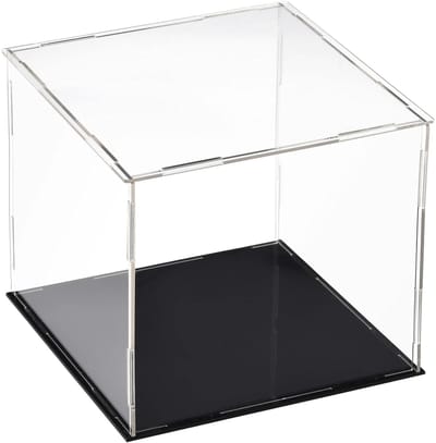 Dailygoods- Vitrinekast 30x30x30 cm - Transparant ontwerp - Zwarte basis - Stofdichte bescherming - Showcase voor actiefiguren - Eenvoudig te monteren - Displaycase