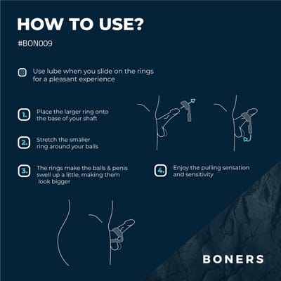 Boners Cockring En Ballstretcher - Grijs
