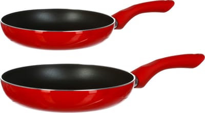 Secret de Gourmet Koekenpannen Milano - D24 en D26 cm - Alle warmtebronnen geschikt - Rood/zwart