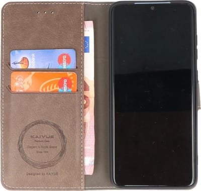 KAIYUE - Luxe Portemonnee Hoesje - Pasjeshouder Telefoonhoesje - Wallet Case - Geschikt voor Samsung Galaxy A31 - Grijs