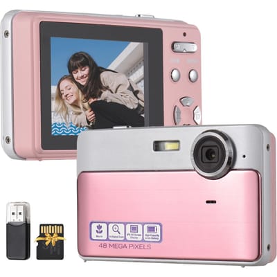 1080P Digitale Camera 48MP Zak Digitale Videocamera 2.4 Inch Scherm Autofocus 16X Digitale Zoom roze
