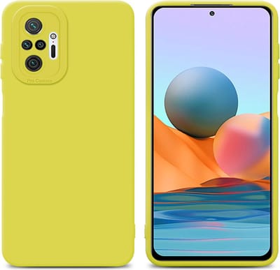 Cadorabo Hoesje geschikt voor Xiaomi RedMi NOTE 10 PRO in FLUID GEEL - Beschermhoes gemaakt van flexibel TPU silicone Cover Fluid Case