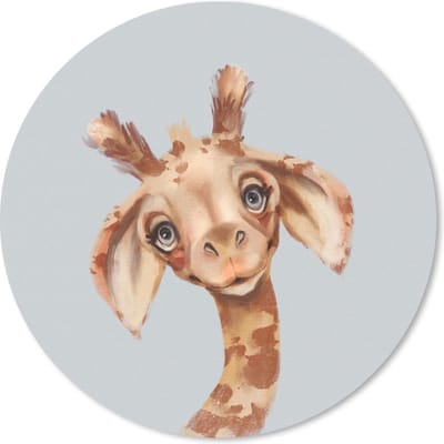 Muismat rond 20x20 cm - Mousepad Giraf - Jungle - Dier - Ronde muismatten