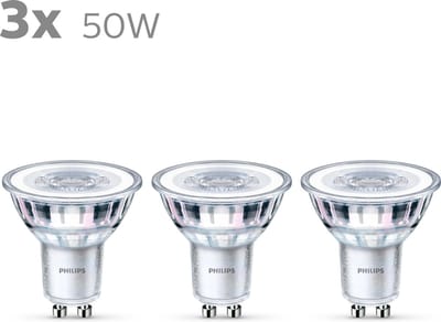 Energiezuinige Philips LED Spot - 50 W - GU10 - koelwit licht - 3 stuks - Bespaar op energiekosten