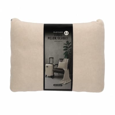 Norlander 2-in-1 Reis Kussen en Deken - Beige - 160 x 160 x 130 cm