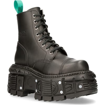 New Rock Vegan lederen gevechtsplatformlaarzen - TANKMILI083C-V2