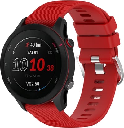 Siliconen bandje - geschikt voor Garmin Venu (2 Plus) / Venu SQ (2) / Vivomove (Style - Sport) / Vivoactive 3 / 5 / 6 / Forerunner 55 / 165 / 245 / 645 / 570 - 42mm - rood