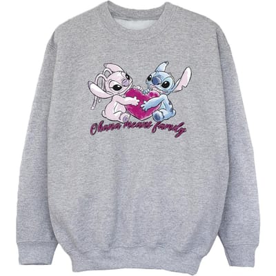 Disney Meisjes Lilo En Stitch Ohana Hart Met Engel Sweatshirt (Sportgrijs)