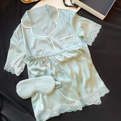 Nieuw Reversknoop Vest 2-delige Outfit Set Dames Zachte Slaapkleding voor Dames Roze Ruitjes Pyjama voor Meisjes L gray