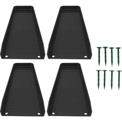 4 PCS Bloc d'éclaboussures de descente de toit Extensions de descente de toit de gouttière Pluvière Rallonge de descente de toit fixable avec 8 noir