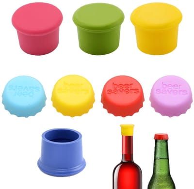 Dailygoods- Wijnflesdoppen 8 stuks - Siliconen - Herbruikbaar - Luchtdicht - Lekvrij - Voedselveilig - Flessendoppen