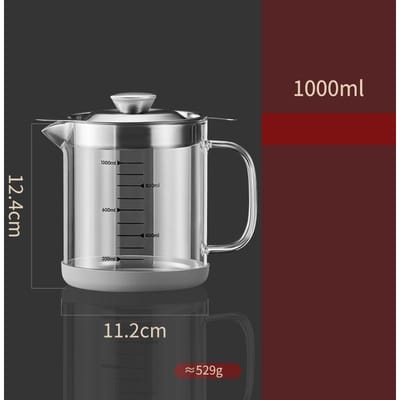 1.5L 1L Glazen Olie Filter Pot Container Olie Afscheider Fijnmazig Zeef Tank Opslag gadget nuttige dingen voor keuken gray