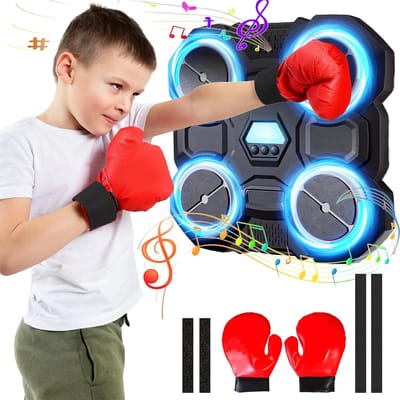 Muziek Boksmachine - Oefenmuur Boksen - Interactief Trainen - Verstelbare Snelheid - 650 gram - Zwart