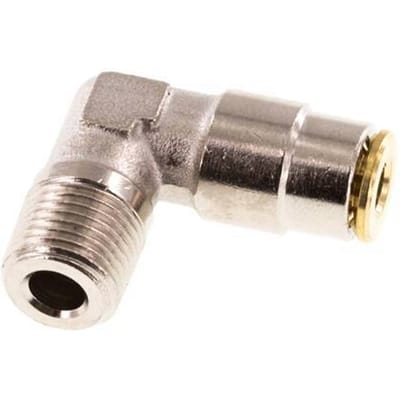 4mm x R1/8'' 90 graden L-verbinding Messing Insteekfitting Buitendraad Hoge Druk NBR [2 Stuks]