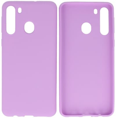 Hoesje Geschikt voor de Samsung Galaxy A21 - Backcover Color Telefoonhoesje - Paars