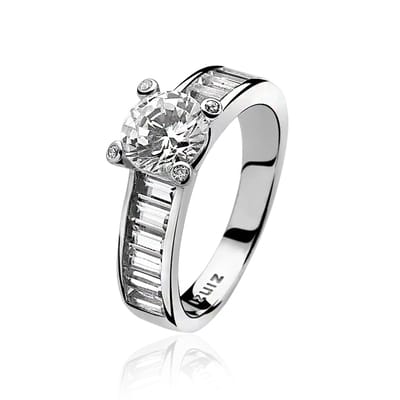 ZINZI zilveren ring wit ZIR775