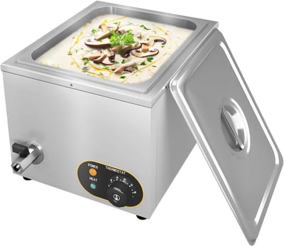 Elektrische voedselverwarmer - Warmhoudapparaat Bain Marie - Buffet en Feestjes - Roestvrij staal met kraan - 93 Liter Capaciteit