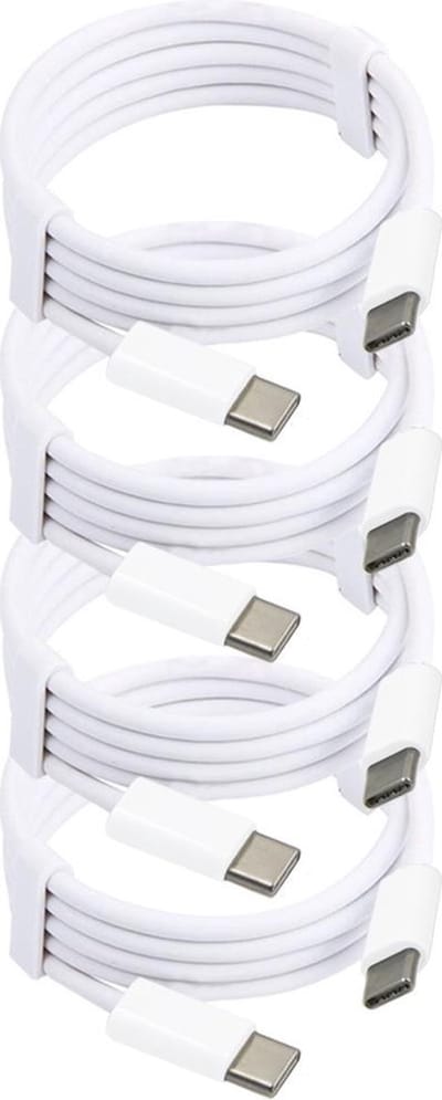 MMOBIEL 4x USB - C naar USB - C Oplaad Kabel 2 meter Wit - voor Telefoon / Tablet / Laptop