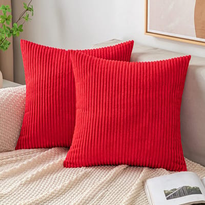 NTH products- Kussensloop 40x40 cm - Corduroy - Decoratieve Kussenhoes - Zacht Polyester - Onzichtbare Ritssluiting - Set van 2