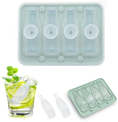 Dailygoods - IJsblokjesvormen van siliconen met deksel, 3D-vorm van siliconen, BPA-vrij, voor cocktails, whisky, wijn en andere dranken (kokosfles)