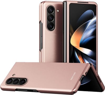Geschikt voor Samsung Galaxy Z Fold 5 Hard Back Cover Hoesje - Roze Goud