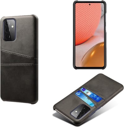Back Cover met Opbergvakjes + PMMA Screenprotector voor Galaxy A52 4G/5G / A52s 5G _ Zwart
