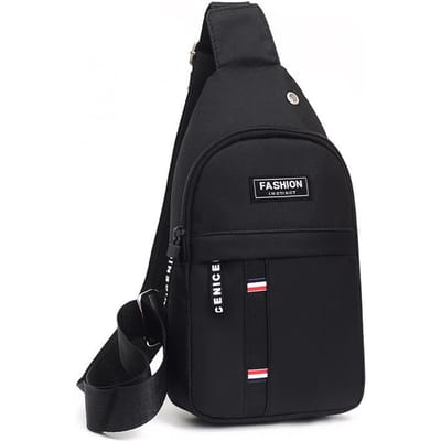 Borsttas Nieuwe heren Eenvoudige nylon mode Waterdichte crossbodytas met één schouder 31*17*5cm zwart