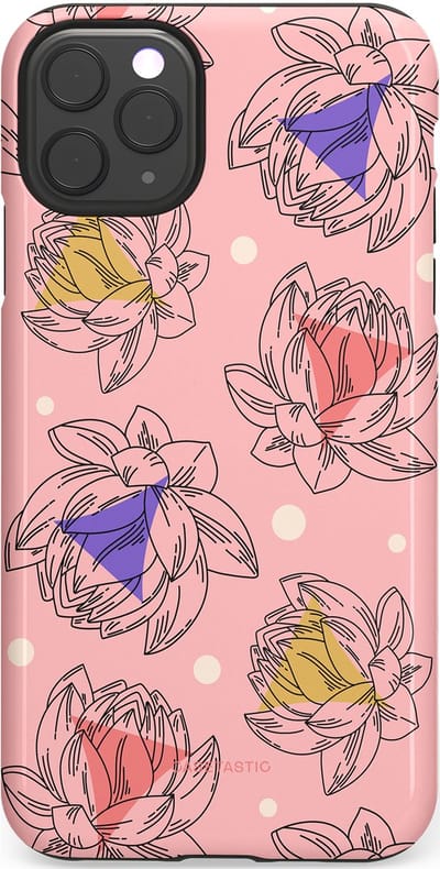 Casetastic Hoesje Geschikt voor Apple iPhone 11 Pro Max - Stijlvolle Beschermende Duo-layer Case - Bloemen Pastel Roze