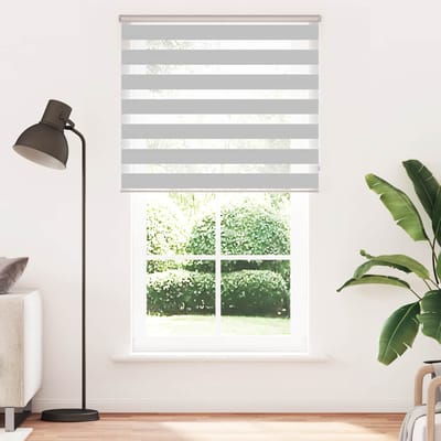 vidaXL - Zebra - rolgordijn - 120x200 - cm - stofbreedte - 115,9 - cm - lichtgrijs