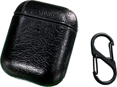 Hoesje geschikt voor AirPods - Case geschikt voor AirPods 1 & 2 - zwart - Inclusief Hanger - Stijlvol Hoesje - Geschikt voor Apple Air Pods 1 & 2