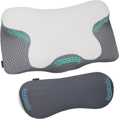 Hoofdkussen Nekklachten - Rugkussen Rugklachten - Memory Foam - Anti Snurk kussen - Ergonomisch & Orthopedisch