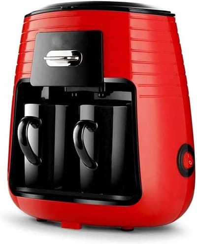 Volautomatisch Koffiezetapparaat - Espressomachine Cappuccino Maker - Snelle Koffiebereiding - Bonen-naar-kop Systeem - Compact Formaat 21cm - Rood