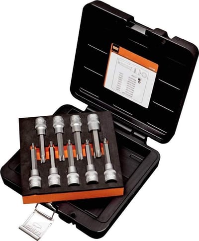 Torx Bit Set - Bitdoppen Set - Motor Reparatie - Onverwoestbaar Gelegeerd Staal - 9 Delig - Zilverkleurig