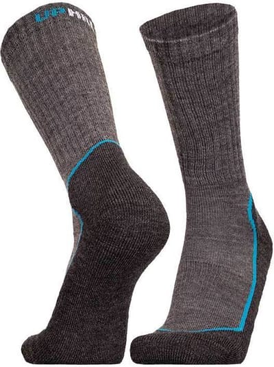 UphillSport - 2-Pack - Coolmax Wandelsokken - Vierlaagse Drytech Merino - Heren / Dames - grijs / zwart - 43-46 - 8634