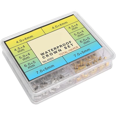 Professionele Set Kroononderdelen voor Horloges Reparatie Vervanging Gereedschapskit met Doos blue