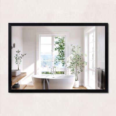 ArtPrintCave Wandspiegel - Witte Rechthoekige Spiegel - 70x100 cm - Woonkamerspiegel - Inloopkastspiegel - Hal - Kaptafel spiegel - Badkamer Spiegel Rechthoek Witte - Design Boho Wandspiegel - Spiegel In Witte Lijst
