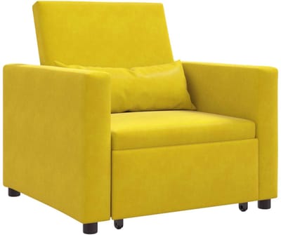Slaapstoel - Uitklapbaar - Slaapbank - Logeerbed - Zetelbed - Slaapfauteuil - Vouwbed - 1 persoons - Zeer comfortabel - 100 kg - Geel