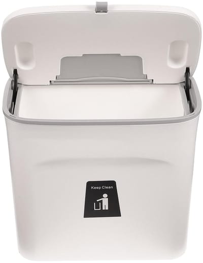 Kleine Hangende Vuilnisemmer met Deksel voor Onder de Wastafel - Voor Badkamer, Keuken en Kantoor - Muurbevestiging en Prullenmand met Gemakkelijk Toegang