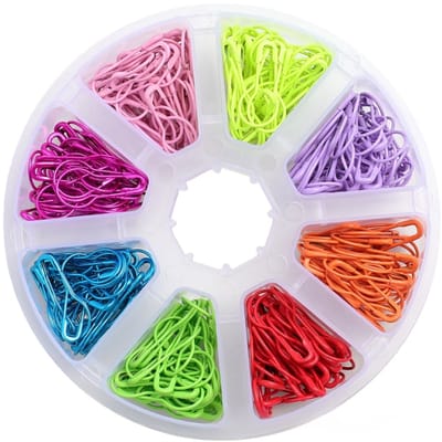 QTTVBTNA - Veilige Naalden Set - 320 Stuks - Gourd Vormige Veiligheidsnaalden - Met Opbergdoos - Ideaal voor DIY, Breien, Versiering - 8 Kleuren - 1 set