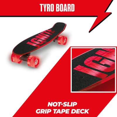Rood Skateboard - Kinderscooter - Buiten Spelen - Lichtgevende Wielen - 55 x 15 cm - Rood