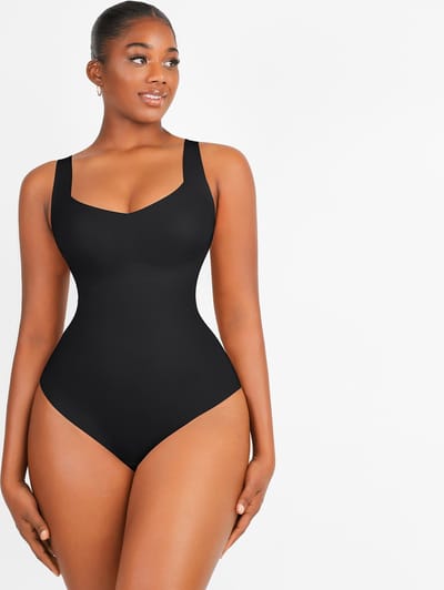 Seamless Bodysuit Shapewear - Mouwloos - zwart - XXL