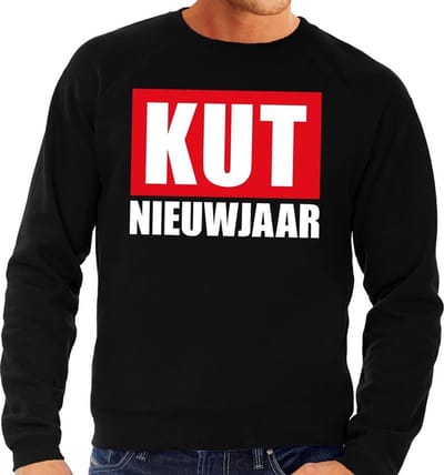Foute oud en nieuw trui / sweater - kut nieuwjaar - zwart voor heren S